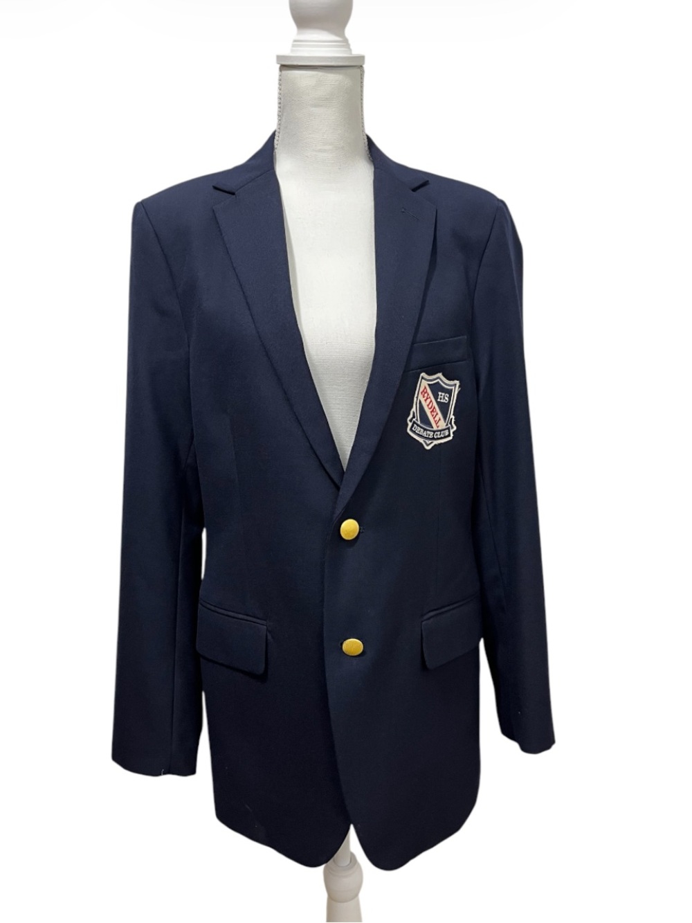Lands’ End Rydell High Crest Navy Blue School Blazer